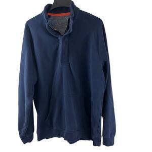 LL Bean XL Regular  Blue Snap 1/4 Zip Casual Pullover 288036 Sweater Sweatshirt